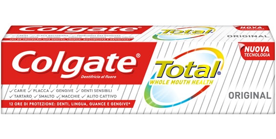 PreviDent toothpaste tube, Colgate total tube, and Colgate Sensitive tube product images